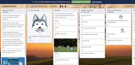 Trello Board 4: Employee Manual